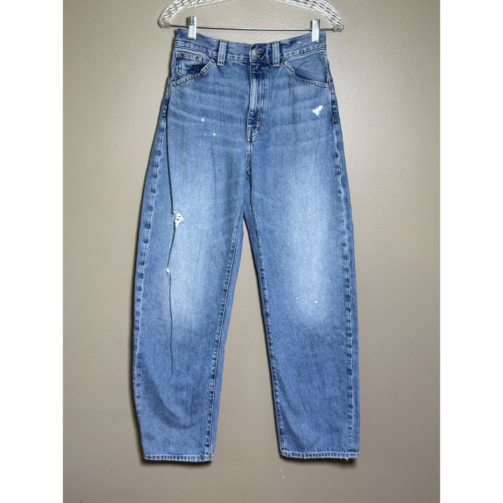 Madewell Women The Balloon High Rise Relaxed Wide Leg Jeans Blue Size 26 DM7746
